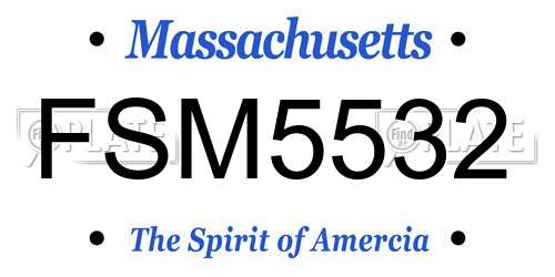 FSM5532 Massachusetts License Plate