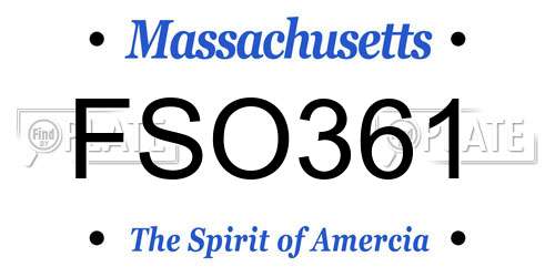 FSO361 Massachusetts License Plate
