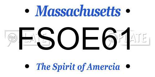FSOE61 Massachusetts License Plate