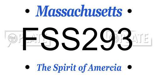 FSS293 Massachusetts License Plate