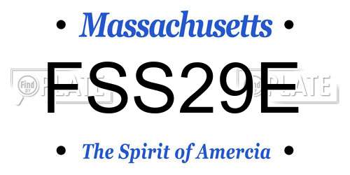 FSS29E Massachusetts License Plate
