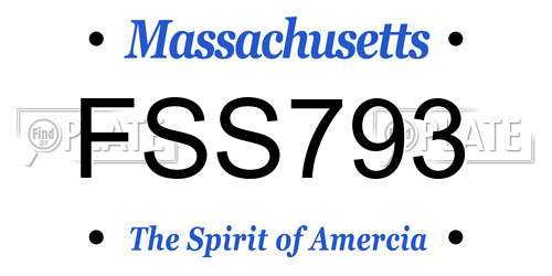 FSS793 Massachusetts License Plate