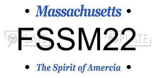 FSSM22 Massachusetts License Plate