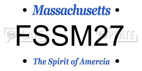 FSSM27 Massachusetts License Plate