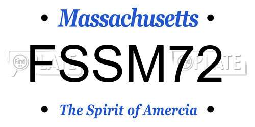 FSSM72 Massachusetts License Plate