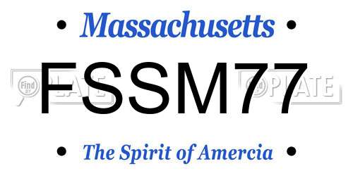 FSSM77 Massachusetts License Plate