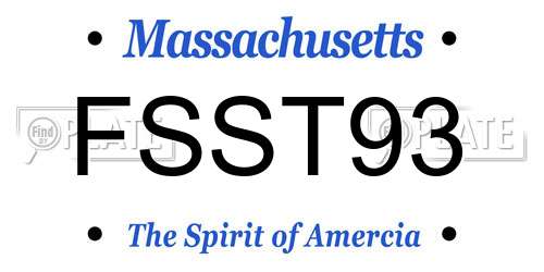 FSST93 Massachusetts License Plate