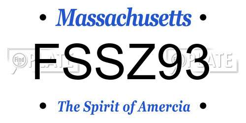 FSSZ93 Massachusetts License Plate