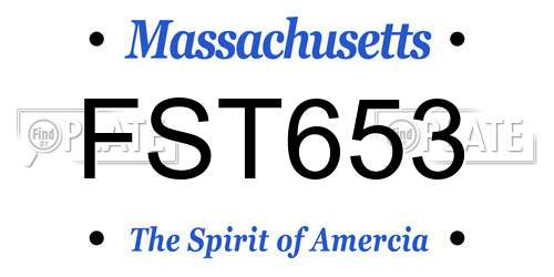 FST653 Massachusetts License Plate