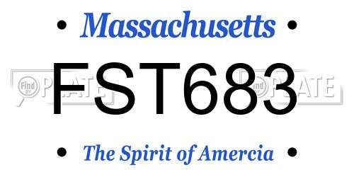FST683 Massachusetts License Plate