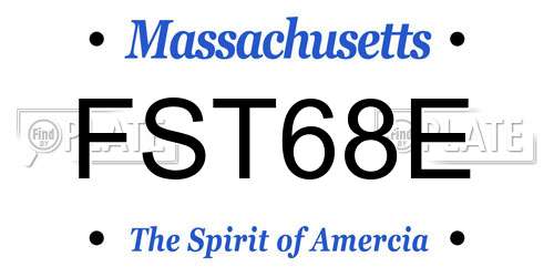 FST68E Massachusetts License Plate