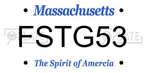 FSTG53 Massachusetts License Plate