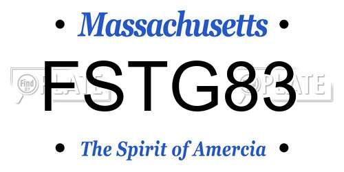 FSTG83 Massachusetts License Plate