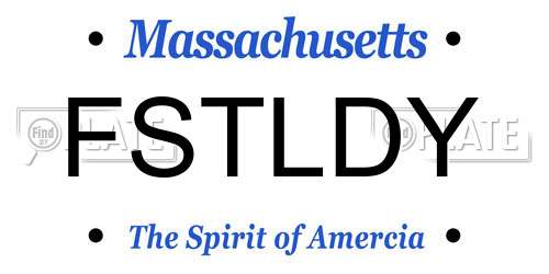 FSTLDY Massachusetts License Plate