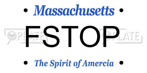FSTOP Massachusetts License Plate
