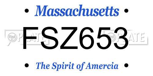 FSZ653 Massachusetts License Plate