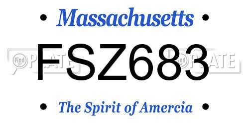 FSZ683 Massachusetts License Plate