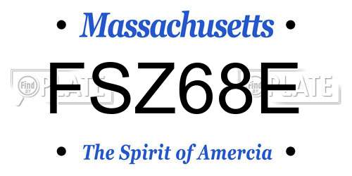 FSZ68E Massachusetts License Plate