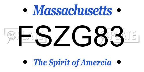 FSZG83 Massachusetts License Plate