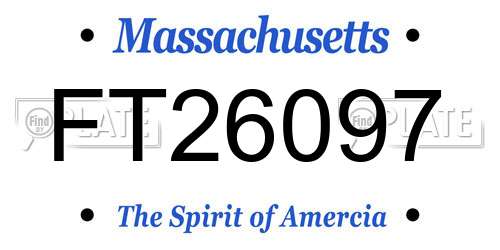 FT26097 Massachusetts License Plate