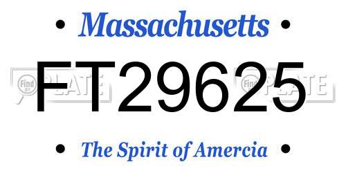 FT29625 Massachusetts License Plate