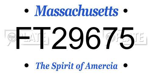 FT29675 Massachusetts License Plate
