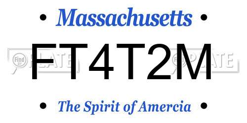 FT4T2M Massachusetts License Plate