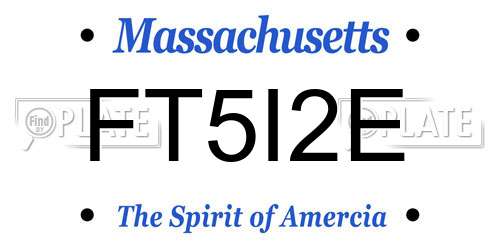 FT5I2E Massachusetts License Plate