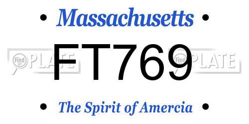 FT769 Massachusetts License Plate