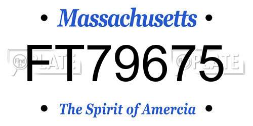 FT79675 Massachusetts License Plate
