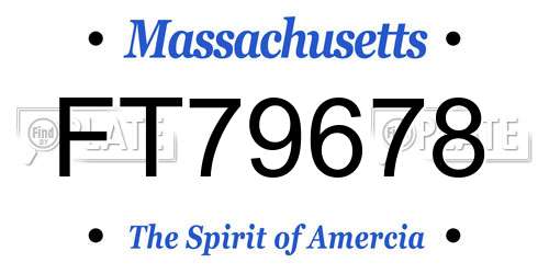 FT79678 Massachusetts License Plate
