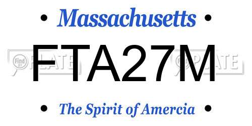 FTA27M Massachusetts License Plate
