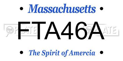 FTA46A Massachusetts License Plate
