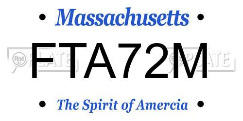 FTA72M Massachusetts License Plate