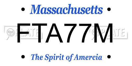 FTA77M Massachusetts License Plate