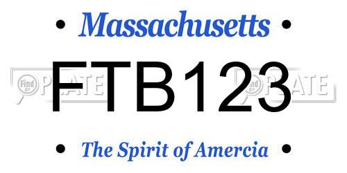 FTB123 Massachusetts License Plate
