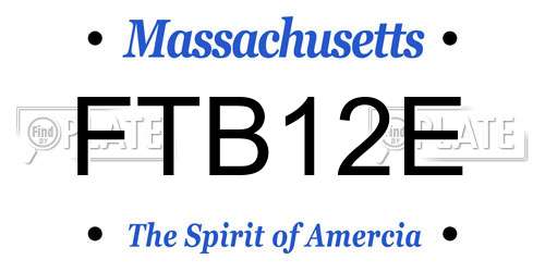 FTB12E Massachusetts License Plate