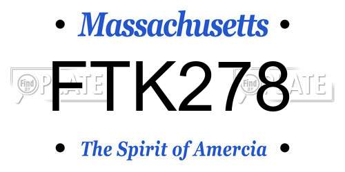 FTK278 Massachusetts License Plate