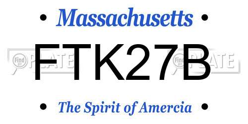 FTK27B Massachusetts License Plate