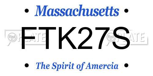 FTK27S Massachusetts License Plate