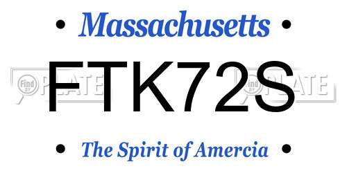 FTK72S Massachusetts License Plate