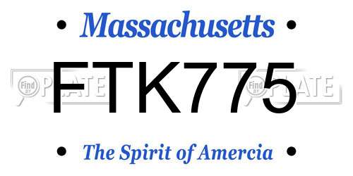 FTK775 Massachusetts License Plate