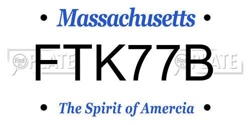 FTK77B Massachusetts License Plate