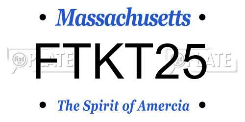 FTKT25 Massachusetts License Plate