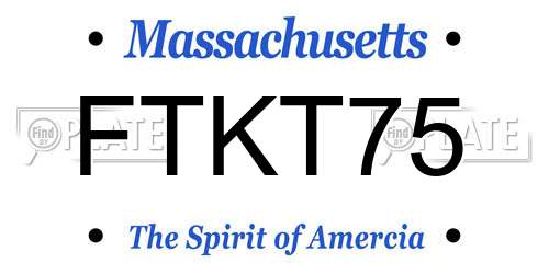 FTKT75 Massachusetts License Plate