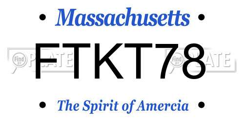 FTKT78 Massachusetts License Plate