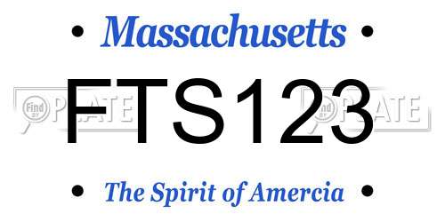 FTS123 Massachusetts License Plate