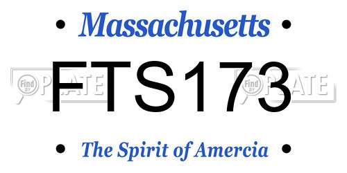 FTS173 Massachusetts License Plate