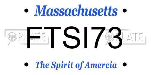 FTSI73 Massachusetts License Plate