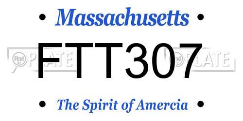 FTT307 Massachusetts License Plate